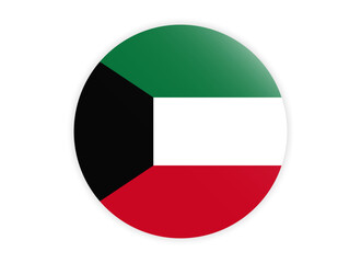 Kuwait Flag icon. Round flag of kuwait icon design, vector illustration
