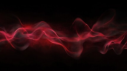 Obraz premium Abstract red waves on a black background