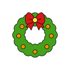 Simple Wreath Doodle Vector Clip Art for Holiday Decor