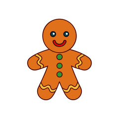 Cute Gingerbread Doodle Vector Clip Art for Christmas