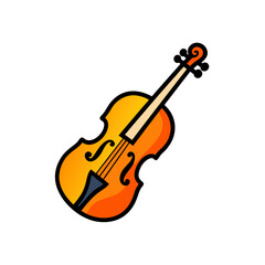 Fototapeta premium Cartoon Violin Doodle Vector Clip Art for Christmas Carol