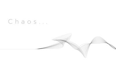An Abstract design featuring flowing lines representing chaos and movement, creating sense of dynamic energy and complexity in minimalist style