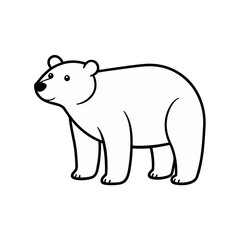 Naklejka premium Cartoon Polar Bear Doodle Vector Clip Art for Winter Time