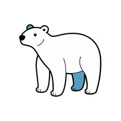 Fototapeta premium Cartoon Polar Bear Doodle Vector Clip Art for Winter