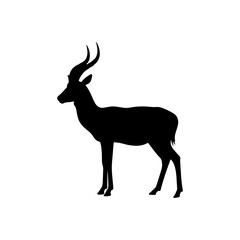 Obraz premium Antelope silhouette vector flat illustration on white background.