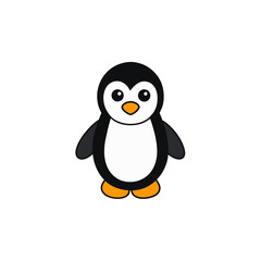 Fototapeta premium Winter Doodle Penguin Vector Clip Art for Holiday Greeting