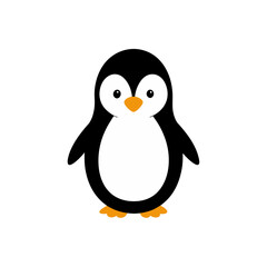 Fototapeta premium Cute Penguin Doodle Vector Clip Art for Winter Season