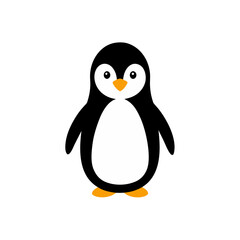 Obraz premium Winter Penguin Doodle Vector Clip Art Cute
