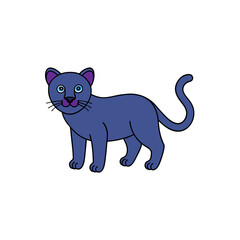 Obraz premium Elegant Panther Doodle Vector Clip Art on White Background Illustration