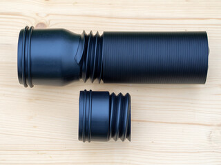 Rain gutter extension set. Flexible black PE drain extension. The downpipe extension for home  