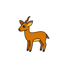 Fototapeta premium Swift Antelope Doodle Vector Illustration: Graceful Wildlife Clip Art