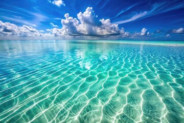 Fototapeta premium Crystal Clear Ocean Water and Blue Sky