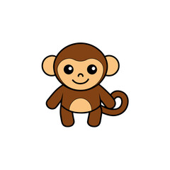 Fototapeta premium Mischievous Monkey Doodle Vector Graphic: Playful Clip Art on White
