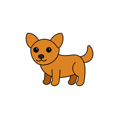 Sitting Dog Doodle Vector Clip Art on White Background for Pet Product Illustrations