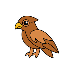 Fototapeta premium Swooping Falcon Doodle Vector Clip Art on White Background for Speed Designs