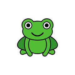 Fototapeta premium Leaping Frog Doodle Vector Clip Art on White Background for Art