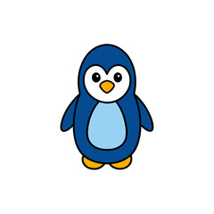 Obraz premium Standing Penguin Doodle Vector Clip Art on White Background for Crafts