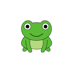 Obraz premium Green Frog Doodle Vector Clip Art on White Background for Design