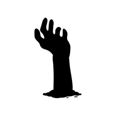 Zombie Hand Silhouette. Horror Halloween Vector Illustration