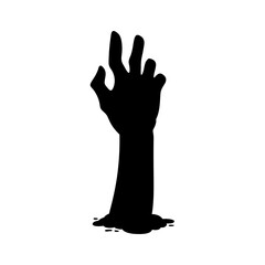 Zombie Hand Silhouette. Horror Halloween Vector Illustration