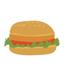 Hamburger. Burger Vector Illustration.Big mac with cheese