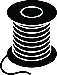 thread spool icon outline vector illustration