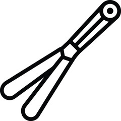 tongs icon outline vector illustration