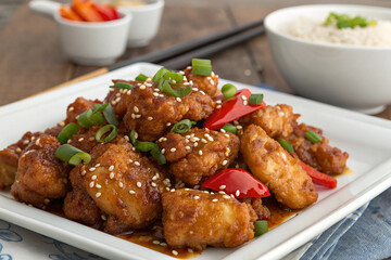 fried chicken with capcicum