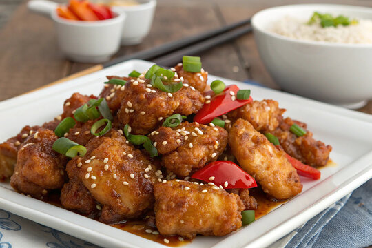 fried chicken with capcicum
