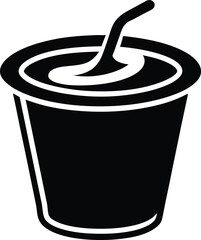 yogurt cup icon outline vector illustration