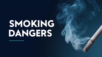 Awareness on smoking dangers health risks infographic digital close-up