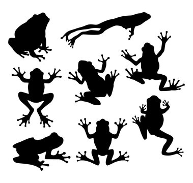 frog silhouettes collection set