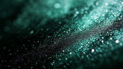 Black dark green jade emerald teal mint agua white abstract background. Noise grain particle. Color gradient ombre shadow blurred. Shimmer glitter light. Diagonal wavy line. Design