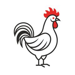 Rooster with White Background – Perfect for Print or Digital Projects