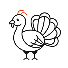 turkey Vector Illustration – Editable Reptile Design for Print or Web