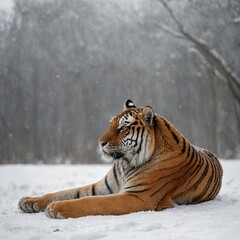 Obraz premium siberian tiger in snow
