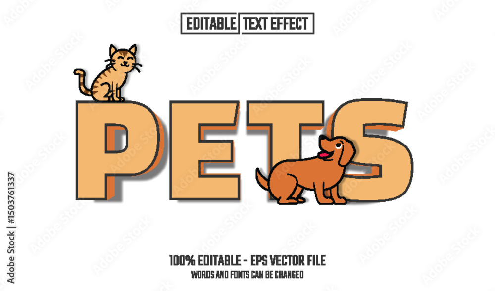 Canvas Prints pets editable text effect