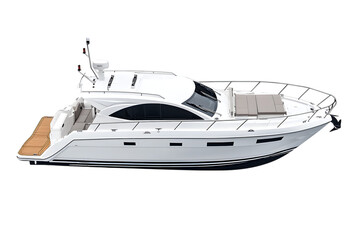 Motor boat isolated. on white background. Ai Generated Images