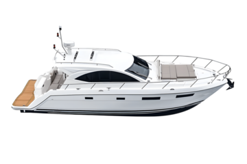 Motor boat isolated. on white background. Ai Generated Images