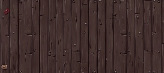 Dark brown wooden planks with vertical grain and visible texture.  Nails and wood imperfections are apparent