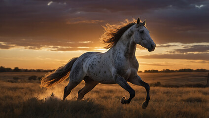 horse at sunset