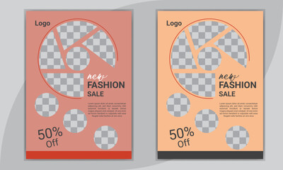 Fashion Flyer Design Template, book cover, layout in A4