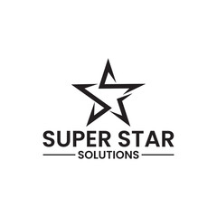 Striking Super Star logo featuring a radiant star with bold, dynamic typography, perfect for entertainment brands, talent agencies, and businesses aiming to showcase excellence and fame.
