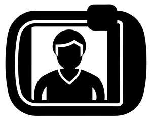 video call vector silhouette illustration isolated on white background