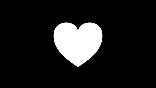 Multi colored heart icon animation on black background