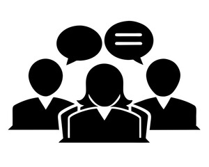 Discussion Forum vector silhouette illustration isolated on white background