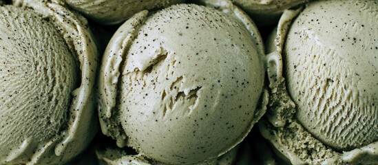 Close-up of light green ice cream scoops