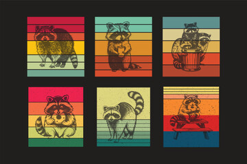 Vintage Funny Raccoon