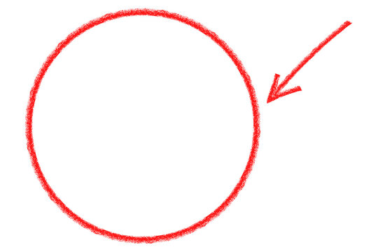 red circle arrow png with transparent highlight shape for attention