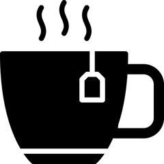 Black hot tea icon - glyph